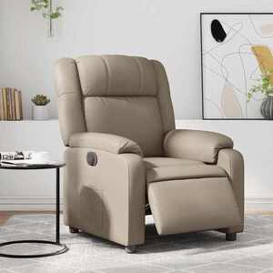 Imagine vidaXL Fotoliu rabatabil electric, cappuccino, piele ecologică