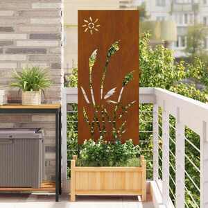 Imagine vidaXL Ecran de intimitate pentru grădină Traforaj Ruginit 50 x 140 cm