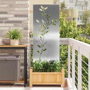 Imagine vidaXL Ecran de intimitate pentru grădină Floral Argintiu 50 x 140 cm