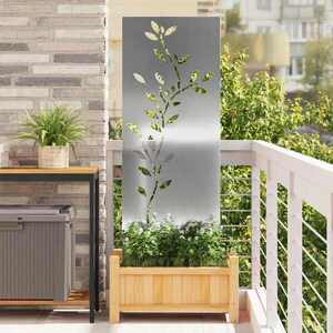 Imagine vidaXL Ecran de intimitate pentru grădină Floral Argintiu 50 x 140 cm