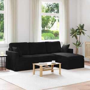 Imagine vidaXL Canapea Negru 228 x 134 x 80 cm Catifea