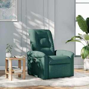 Imagine vidaXL Fotoliu rabatabil, verde închis, material textil