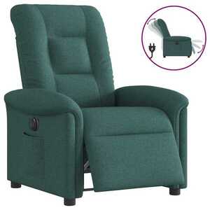 Imagine vidaXL Fotoliu rabatabil electric, verde închis, material textil