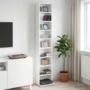 Imagine vidaXL Dulap pentru CD-uri Alb 33 x 23, 5 x 175 cm Lemn prelucrat