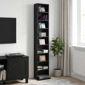 Imagine vidaXL Dulap pentru CD-uri Stejar Negru 33 x 23, 5 x 175 cm