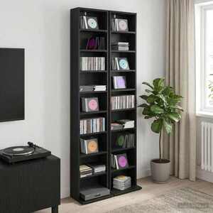 Imagine vidaXL Dulap pentru CD-uri 2 buc. Stejar Negru 33 x 23, 5 x 175 cm