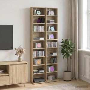 Imagine vidaXL Dulap pentru CD-uri 2 buc. Stejar Sonoma 33 x 23, 5 x 175 cm