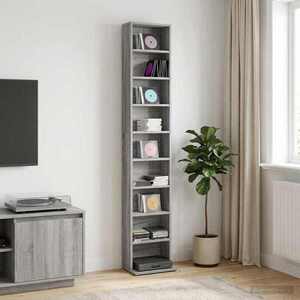 Imagine vidaXL Dulap pentru CD-uri Sonoma gri 33 x 23, 5 x 175 cm