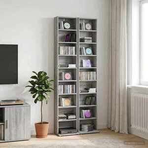 Imagine vidaXL Dulap pentru CD-uri 2 buc. Sonoma gri 33 x 23, 5 x 175 cm
