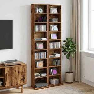 Imagine vidaXL Dulap pentru CD-uri 2 buc. Lemn de stejar 33 x 23, 5 x 175 cm