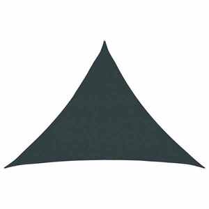 Imagine vidaXL Pânză de umbră 7 x 5 x 5 m HDPE Triunghiular Verde închis