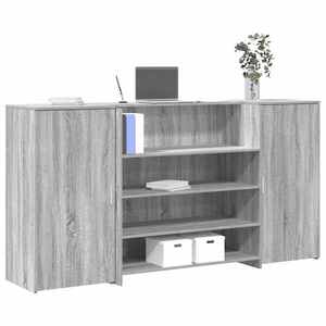 Imagine vidaXL Birou de recepție Gri Sonoma 200x50x103, 5 cm Lemn prelucrat