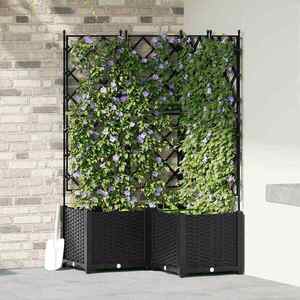 Imagine vidaXL Vază pentru Grădină 3 buc. Negru 80 x 80 x 143 cm PP