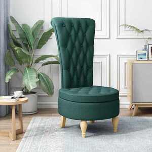 Imagine vidaXL Fotoliu slipper Verde închis 56, 5 x 70 x 110 cm țesătură