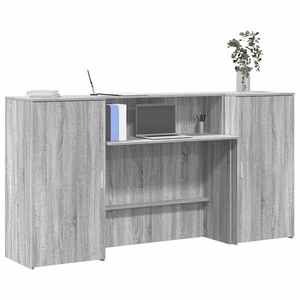 Imagine vidaXL Birou de recepție Gri Sonoma 200x50x103, 5 cm Lemn prelucrat