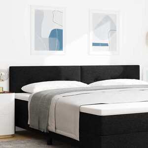 Imagine vidaXL Tăblie LED cu benzi LED cu headboard Negru 200 cm țesătură