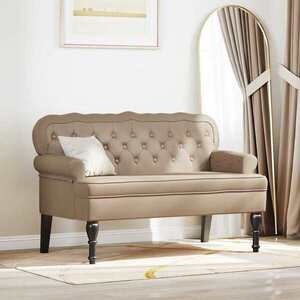 Imagine vidaXL Bancă Chesterfield Cappuccino 119, 5 x 64, 5 x 75 cm