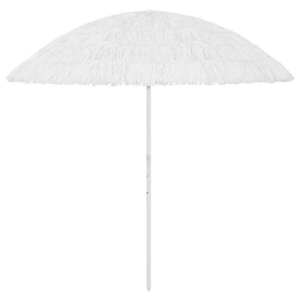 Imagine vidaXL Umbrelă de soare de plajă Hawaii, alb, 300 cm