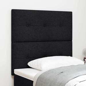 Imagine vidaXL Tăblie LED cu benzi LED cu headboard Negru 100 cm țesătură