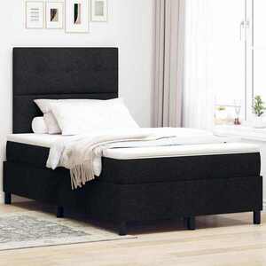 Imagine vidaXL Pat cu arcuri cu headboard Negru 120 x 200 cm țesătură