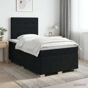 Imagine vidaXL Pat boxspring cu saltea Negru 120 x 190 cm Țesătură