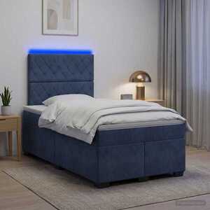 Imagine vidaXL Pat boxspring cu saltea Gri închis 120 x 190 cm Catifea