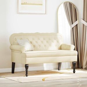 Imagine vidaXL Bancă Chesterfield Crem 119, 5 x 64, 5 x 75 cm Piele artificială