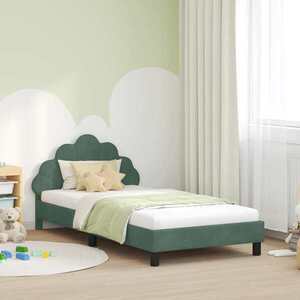 Imagine vidaXL Cadru de pat pentru copii cu spătar Verde Mării 90 x 190 cm