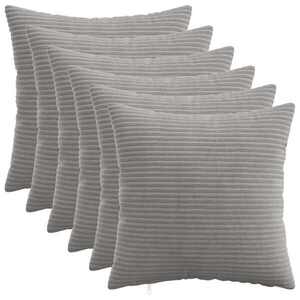 Imagine vidaXL Husă pentru pernă 6 pcs HEERLEN Gri deschis 30 x 30 cm cord