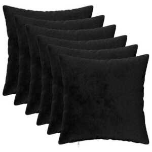 Imagine vidaXL Husă pentru pernă 6 pcs HEERLEN Negru 30 x 30 cm Flanelă