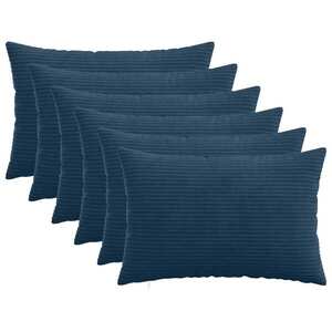 Imagine vidaXL Husă pentru pernă 6 pcs HEERLEN Albastru marin 30 x 50 cm cord