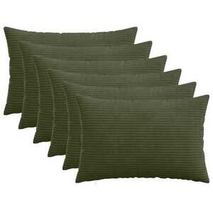 Imagine vidaXL Husă pentru pernă 6 pcs HEERLEN Verde 30 x 50 cm cord