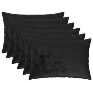 Imagine vidaXL Husă pentru pernă 6 pcs HEERLEN Negru 30 x 50 cm Flanelă