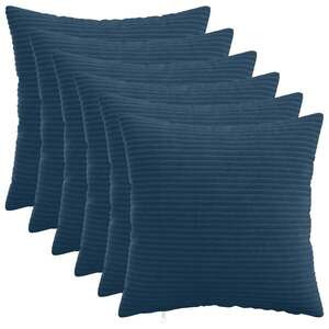 Imagine vidaXL Husă pentru pernă 6 pcs HEERLEN Albastru marin 35 x 35 cm cord