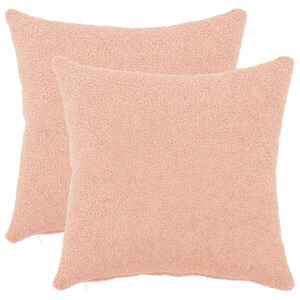 Imagine vidaXL Husă pentru pernă 2 pcs HEERLEN Roz 35 x 35 cm Bouclé