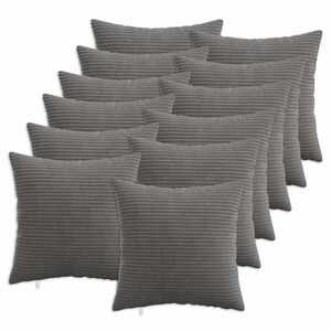 Imagine vidaXL Husă pentru pernă 12 pcs HEERLEN Gri închis 40 x 40 cm cord