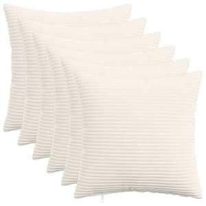 Imagine vidaXL Husă pentru pernă 6 pcs HEERLEN Crem 40 x 40 cm cord