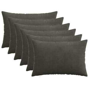 Imagine vidaXL Husă pentru pernă 6 pcs HEERLEN Antracit 40 x 60 cm cord