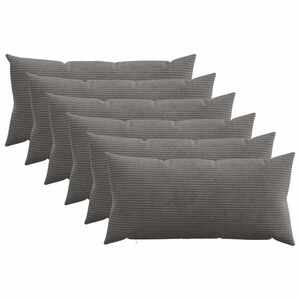 Imagine vidaXL Husă pentru pernă 6 pcs HEERLEN Gri închis 40 x 70 cm cord