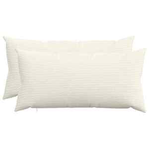 Imagine vidaXL Husă pentru pernă 2 pcs HEERLEN Crem 40 x 70 cm cord