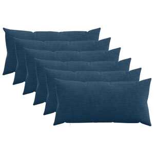 Imagine vidaXL Husă pentru pernă 6 pcs HEERLEN Albastru marin 40 x 70 cm cord