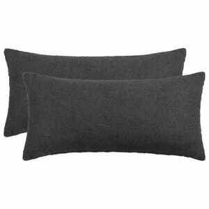 Imagine vidaXL Husă pentru pernă 2 pcs HEERLEN Gri închis 40 x 70 cm Bouclé