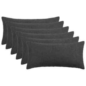 Imagine vidaXL Husă pentru pernă 6 pcs HEERLEN Gri închis 40 x 70 cm Bouclé