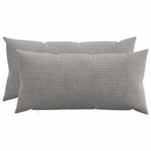 Imagine vidaXL Husă pentru pernă 2 pcs HEERLEN Gri deschis 40 x 80 cm cord