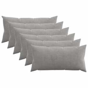 Imagine vidaXL Husă pentru pernă 6 pcs HEERLEN Gri deschis 40 x 80 cm cord