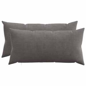 Imagine vidaXL Husă pentru pernă 2 pcs HEERLEN Gri închis 40 x 80 cm cord