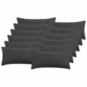 Imagine vidaXL Husă pentru pernă 12 pcs HEERLEN Gri închis 40 x 80 cm Bouclé