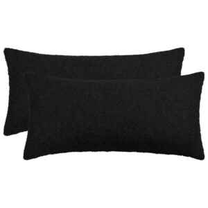 Imagine vidaXL Husă pentru pernă 2 pcs HEERLEN Negru 40 x 80 cm Bouclé