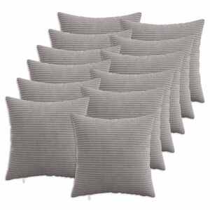 Imagine vidaXL Husă pentru pernă 12 pcs HEERLEN Gri deschis 45 x 45 cm cord