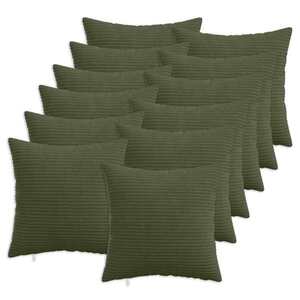 Imagine vidaXL Husă pentru pernă 12 pcs HEERLEN Verde 45 x 45 cm cord
